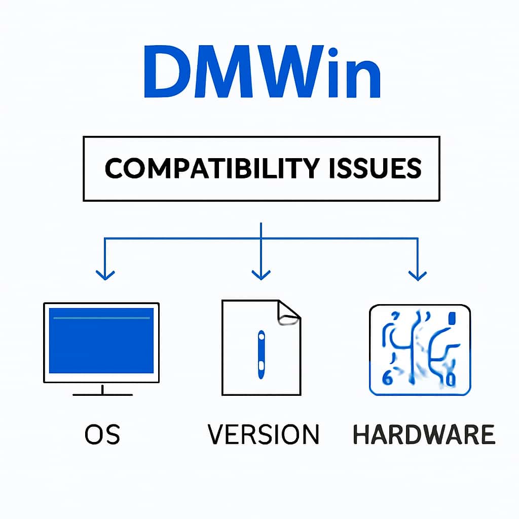 Diagram showing compatibility issues for DMWin