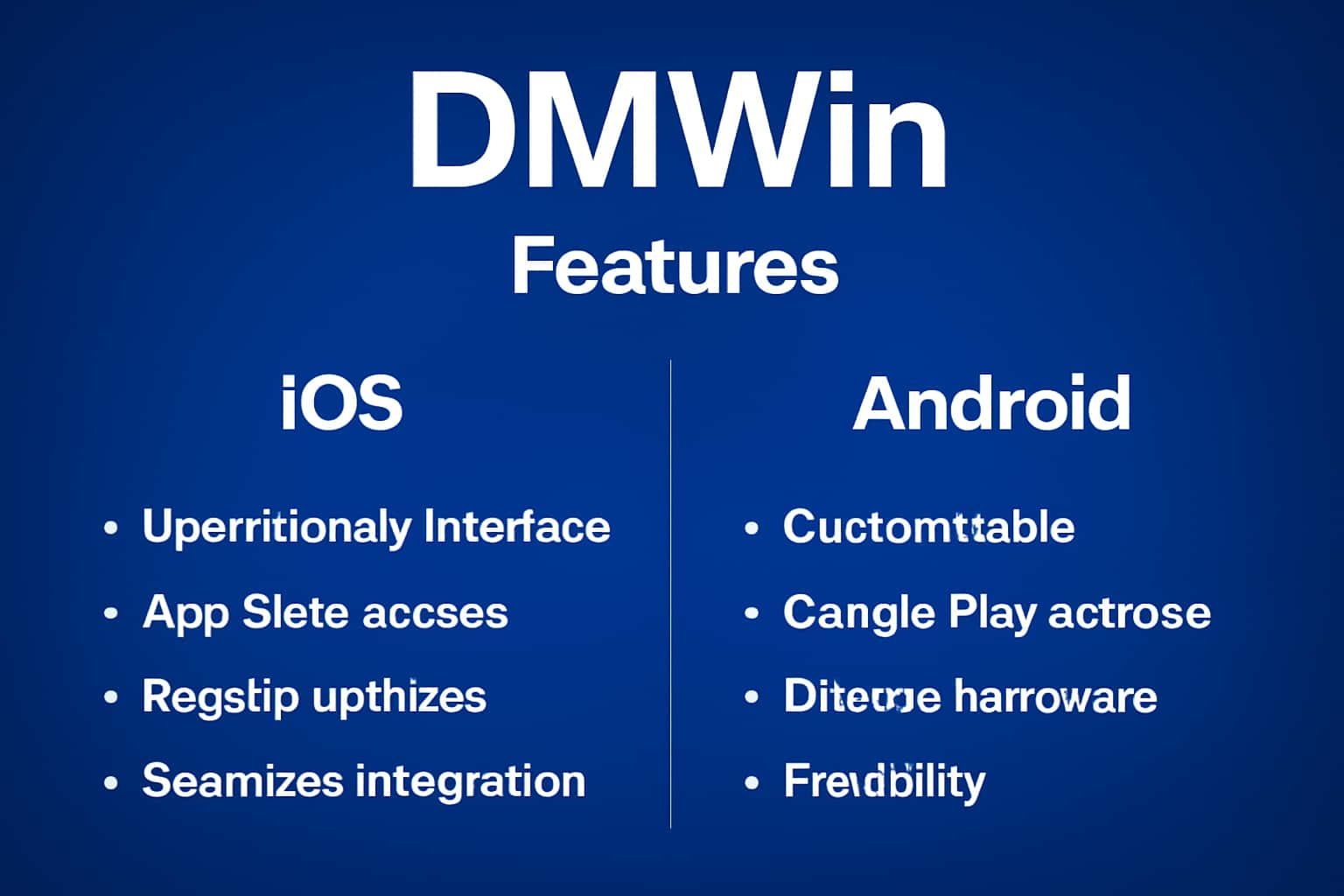 A visual representation of DMWin features on iOS and Android.