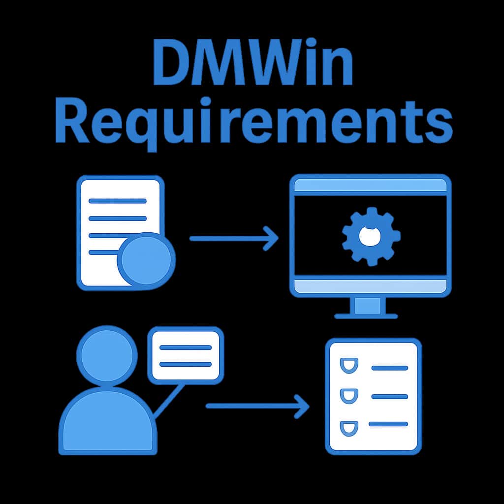 Diagram illustrating DMWin system requirements.