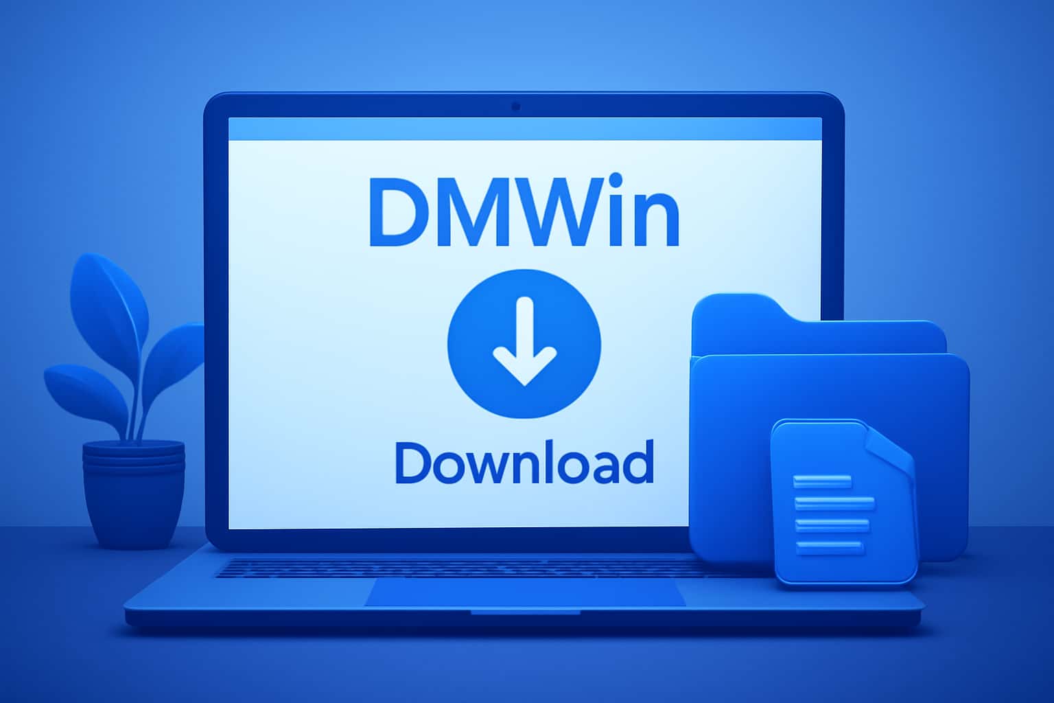 Informational scene illustrating DMWin Download process.