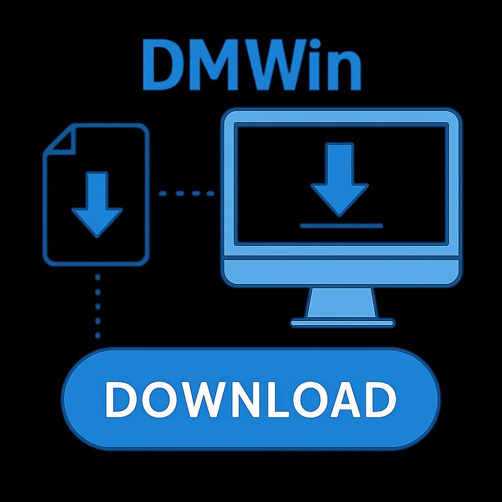 Diagram illustrating the steps for DMWin Download.