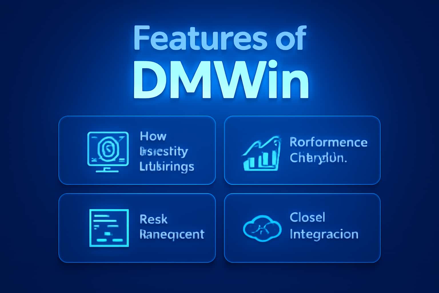 Informational graphic illustrating the features of DMWin.