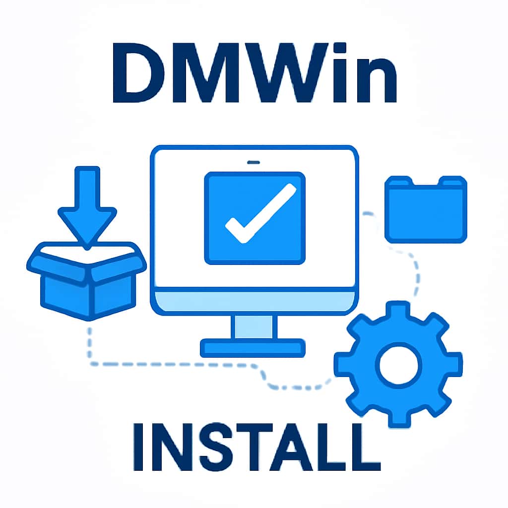Illustration of DMWin installation steps