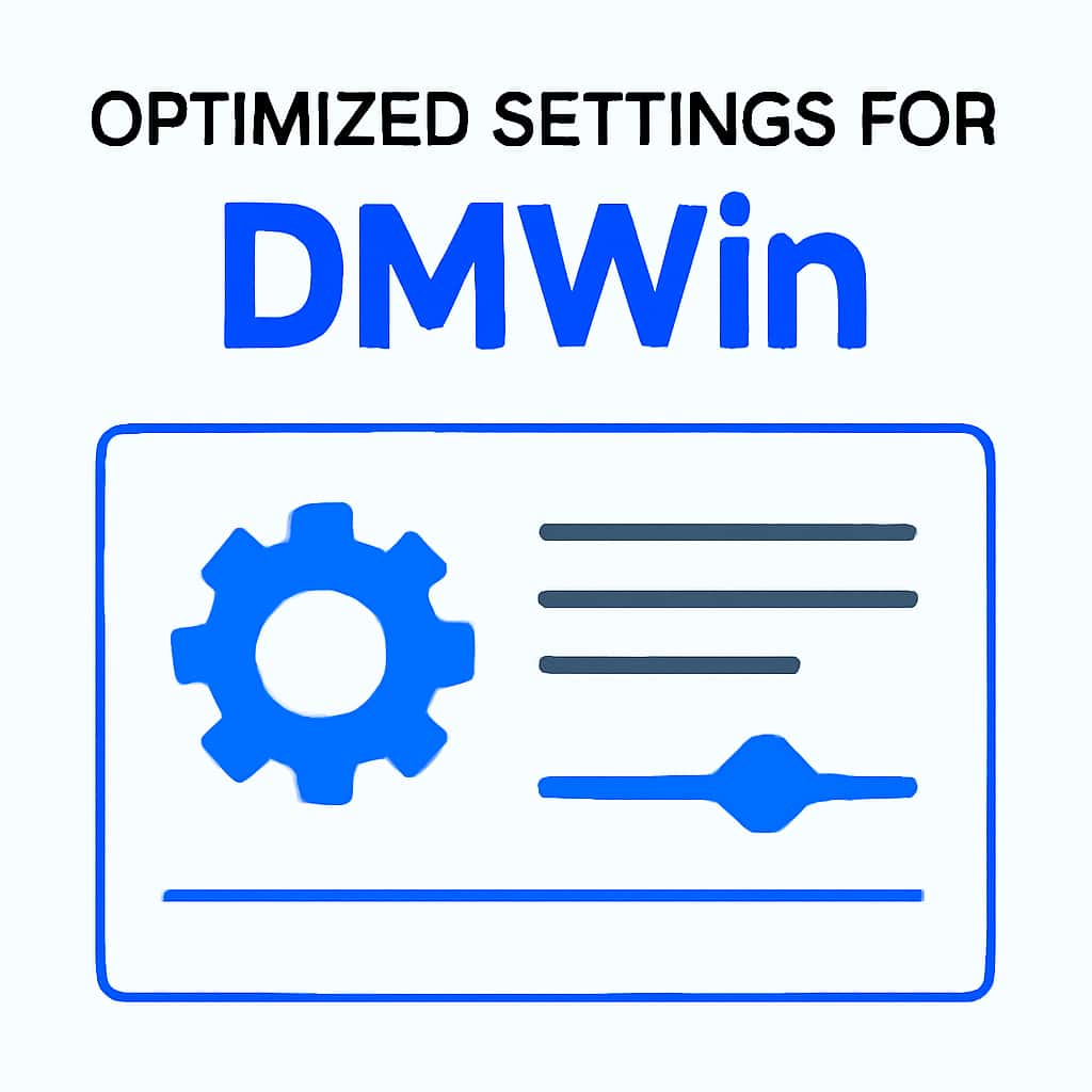 Diagram explaining optimized settings for DMWin.
