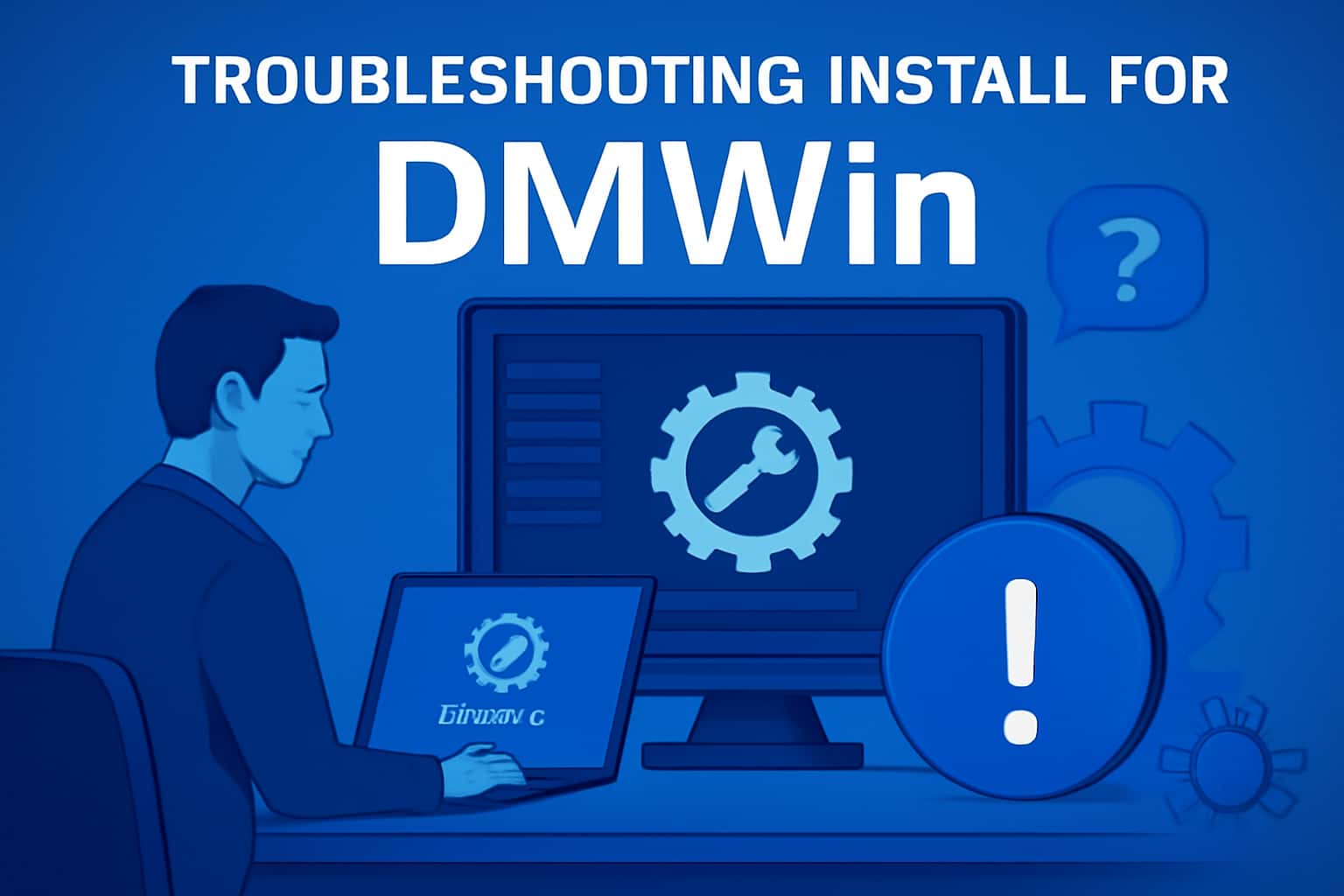 A visual representation of troubleshooting installation issues for DMWin
