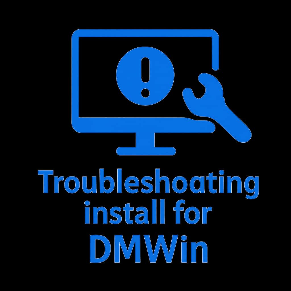 Icon representing troubleshooting for DMWin installation